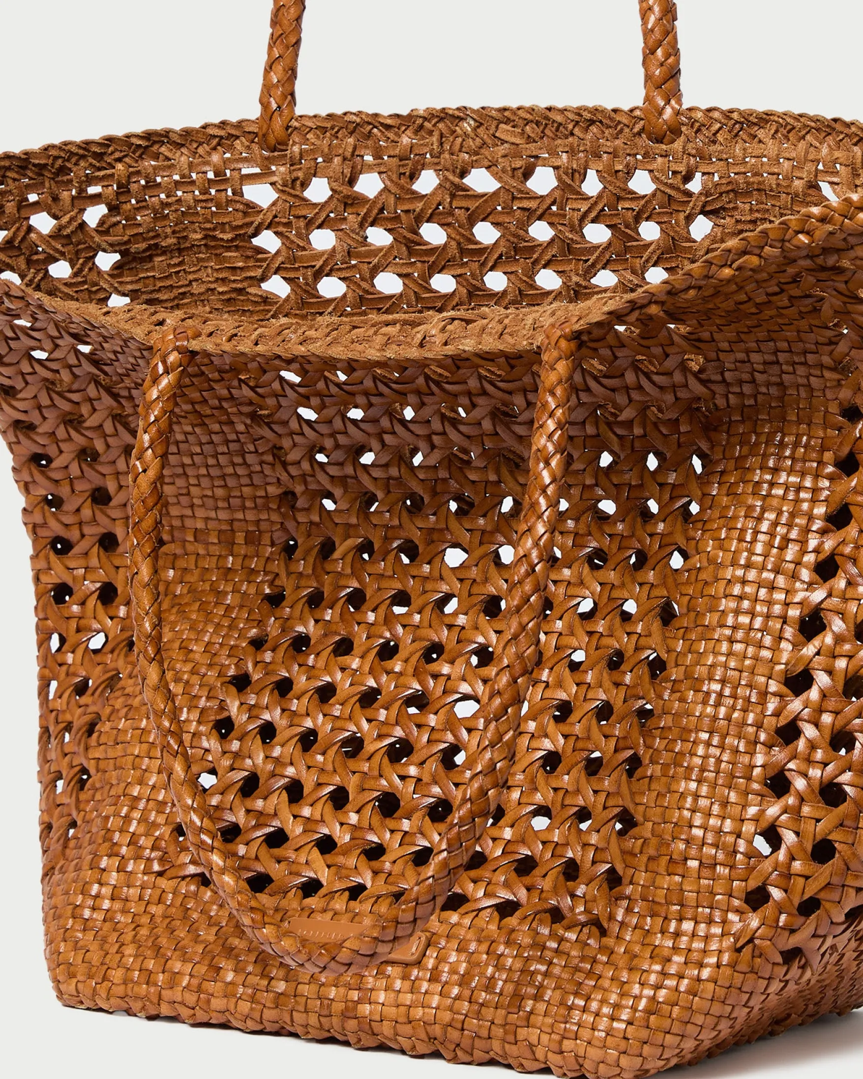 Clearance Angelo Timber Woven Leather Tote Totes