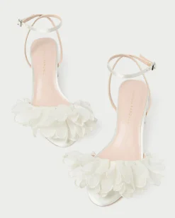 Best Aria Pearl Organza Heeled Sandal SOMETHING BLUE|FOR THE BRIDE
