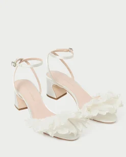 Best Aria Pearl Organza Heeled Sandal SOMETHING BLUE|FOR THE BRIDE