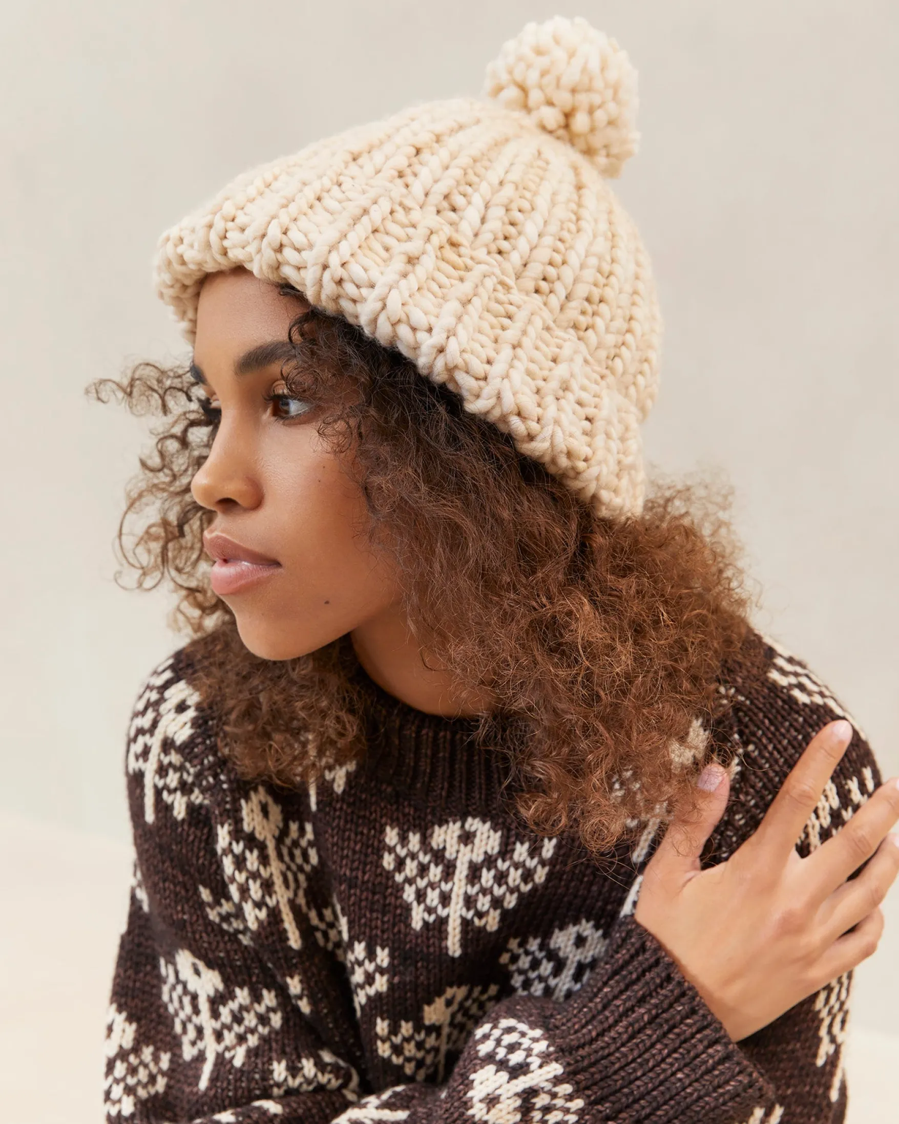 Ava Knit Pompom Hat Accessories