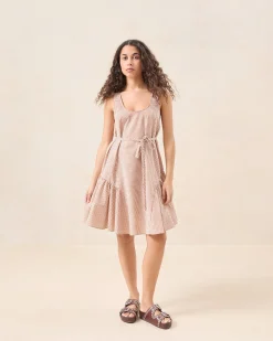 Online Avi Brown Gingham Swing Dress Dresses