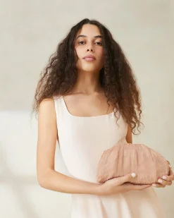 Bailey Natural/Crystal Dome Clutch Event Essentials|Vacation Shop