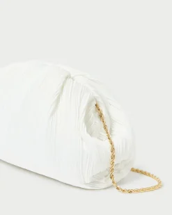 Clearance Bailey White Pleated Dome Clutch SOMETHING BLUE|Event Essentials