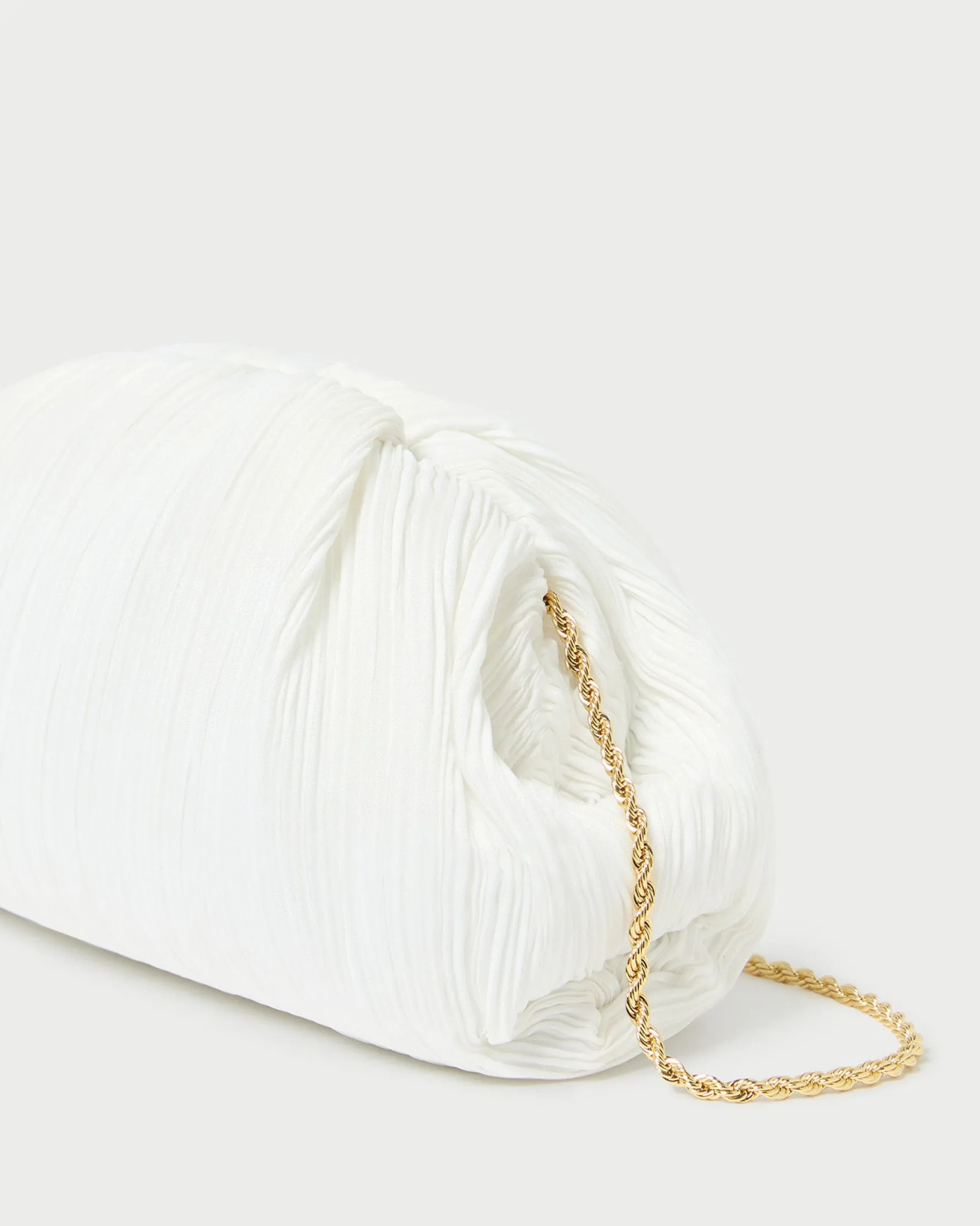 Clearance Bailey White Pleated Dome Clutch SOMETHING BLUE|Event Essentials
