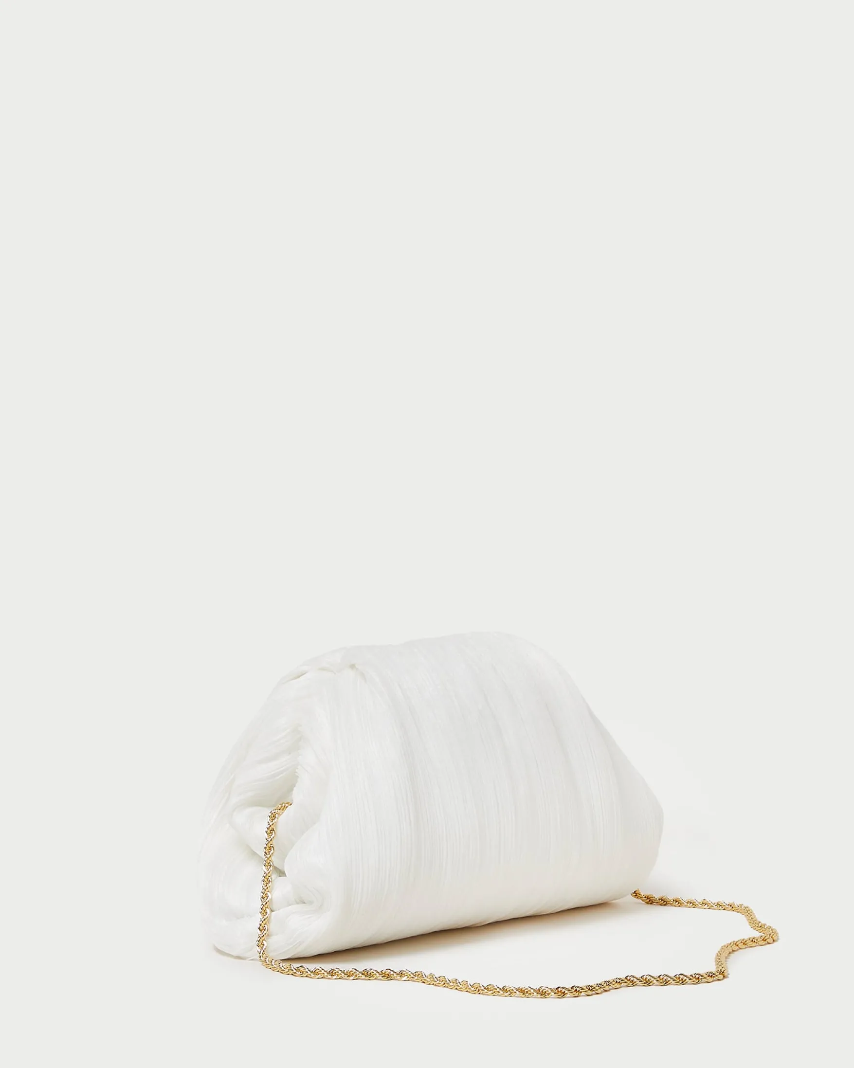 Clearance Bailey White Pleated Dome Clutch SOMETHING BLUE|Event Essentials