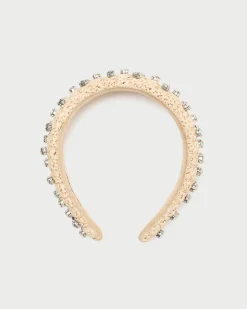 Clearance Bellamy Natural/Crystal Puffy Headband Accessories