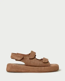 Sale Blaise Raffia Platform Sandal Flat Sandals