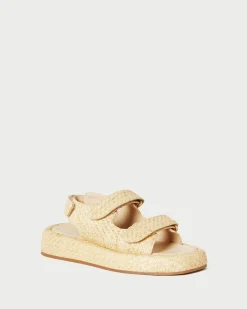 Sale Blaise Raffia Platform Sandal Flat Sandals
