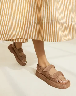 Sale Blaise Raffia Platform Sandal Flat Sandals