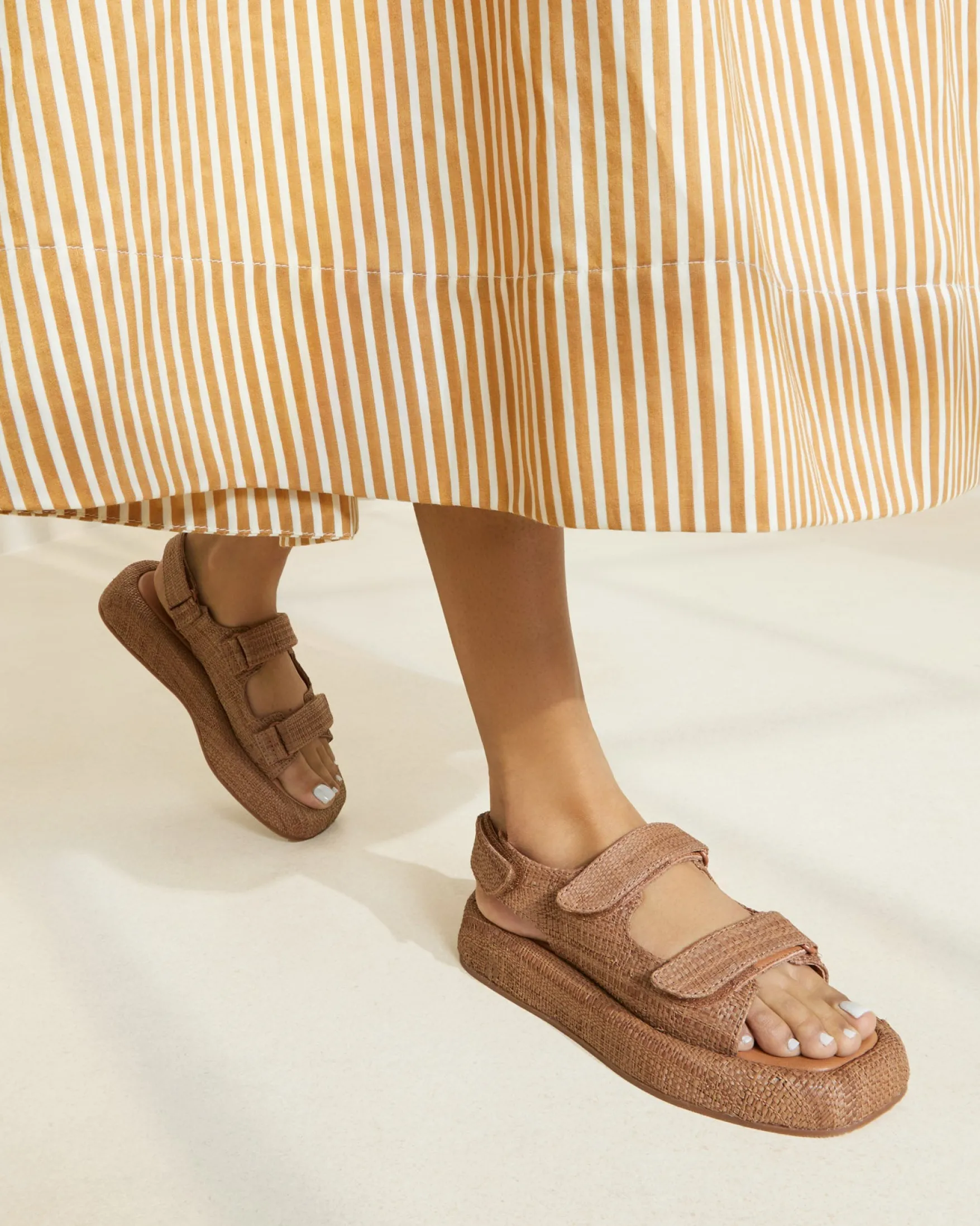 Sale Blaise Raffia Platform Sandal Flat Sandals