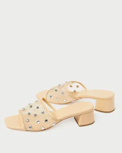 Brooke Caramel/Crystal Mesh Mule FOR THE GUESTS|FOR THE BRIDE