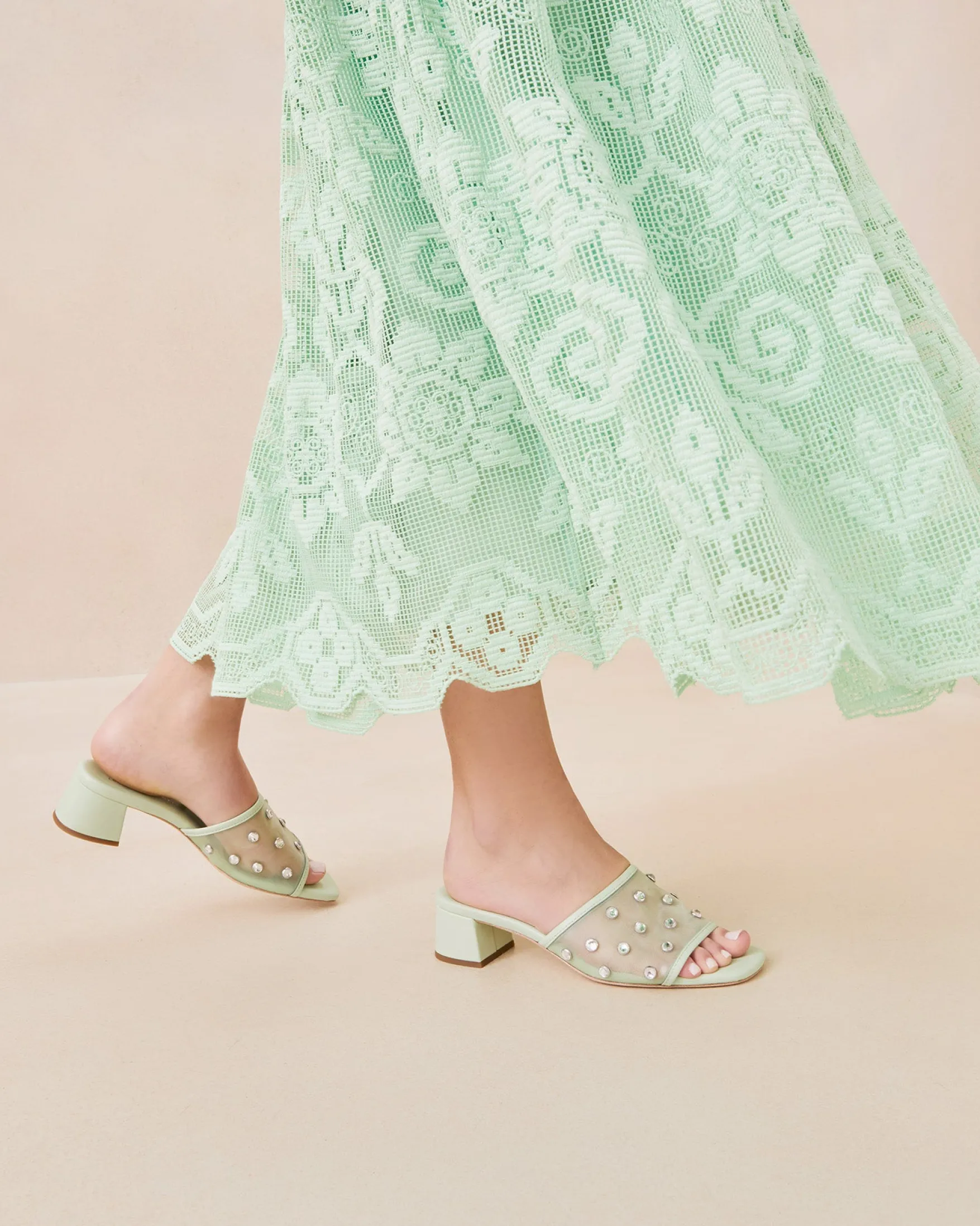 Hot Brooke /Crystal Mesh Mule FOR THE GUESTS|FOR THE BRIDE