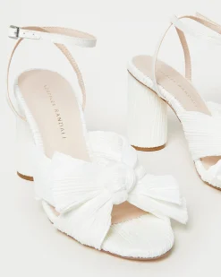 Sale Camellia Pleated Bow Heel FOR THE BRIDE|Heeled Sandals