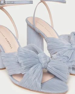 Outlet Camellia Pleated Bow Heel SOMETHING BLUE|FOR THE BRIDE