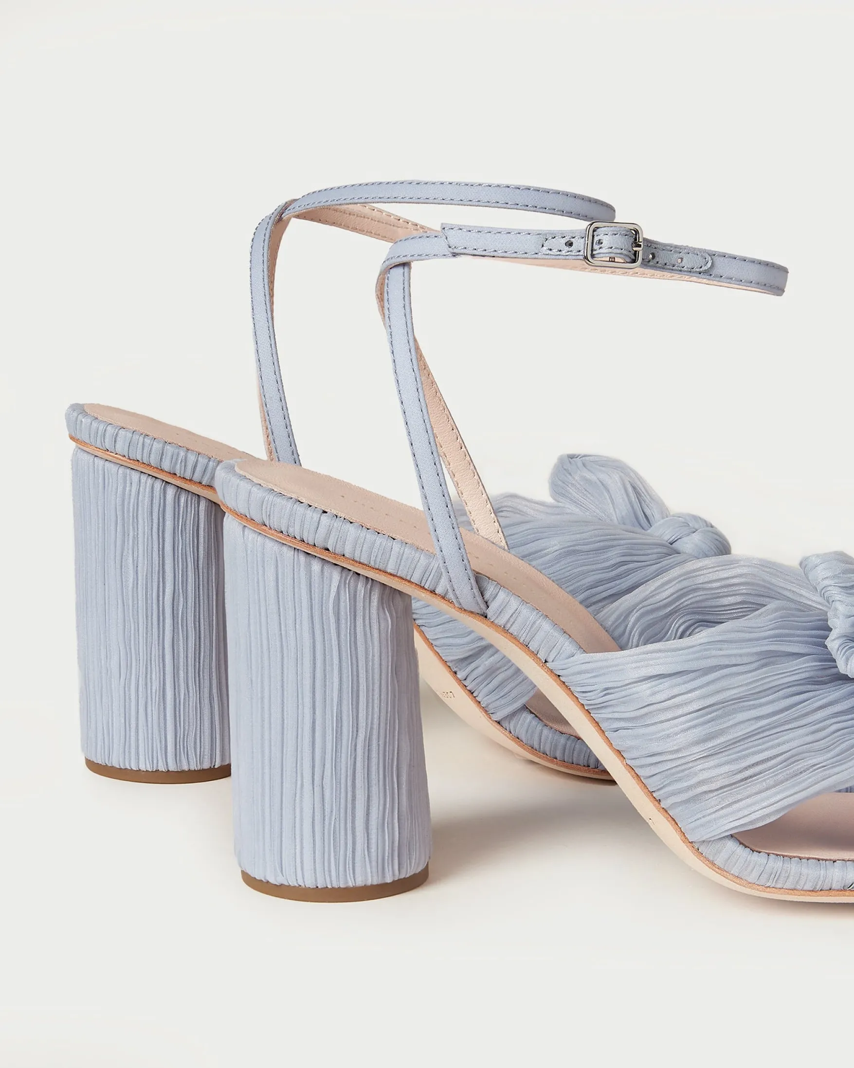 Outlet Camellia Pleated Bow Heel SOMETHING BLUE|FOR THE BRIDE