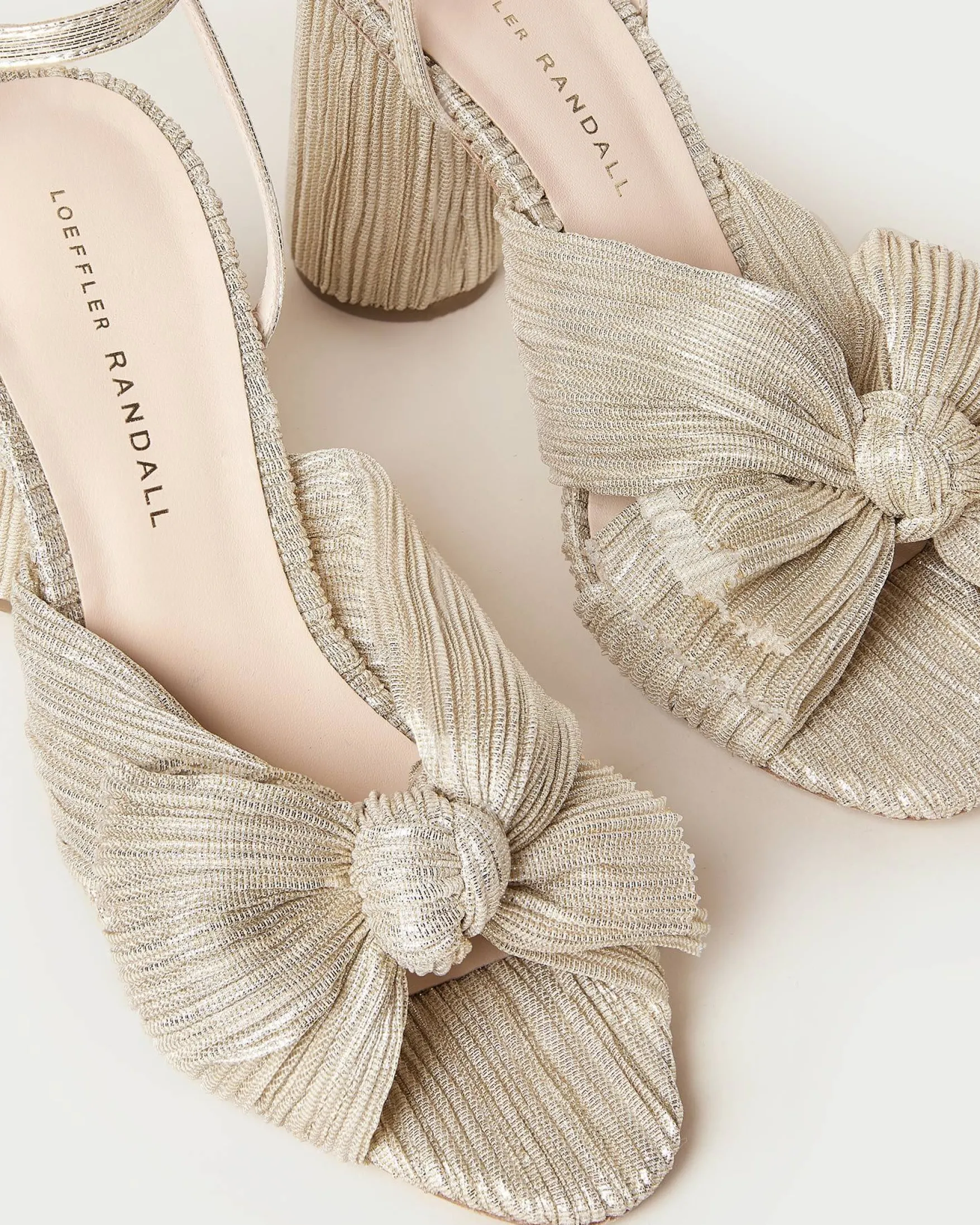 Best Camellia Pearl Pleated Bow Heel FOR THE BRIDE|Heeled Sandals