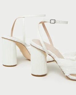 Best Camellia Pearl Pleated Bow Heel FOR THE BRIDE|Heeled Sandals
