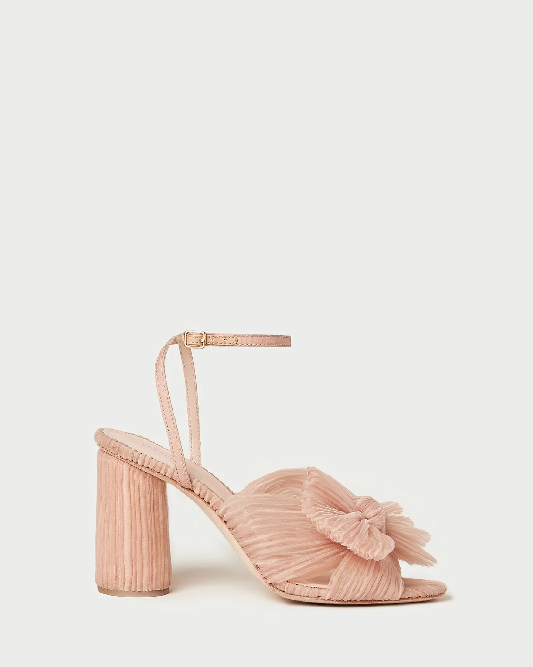 Best Camellia Pearl Pleated Bow Heel FOR THE BRIDE|Heeled Sandals