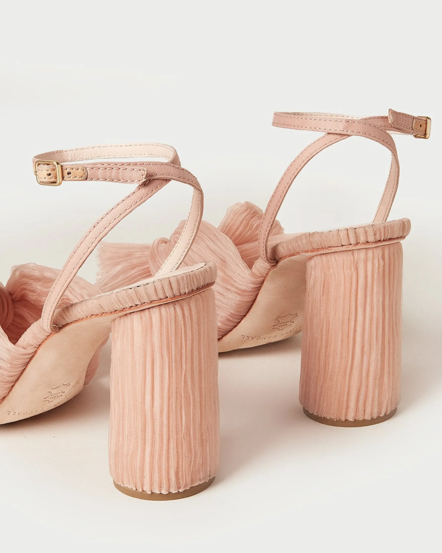 Best Camellia Pearl Pleated Bow Heel FOR THE BRIDE|Heeled Sandals