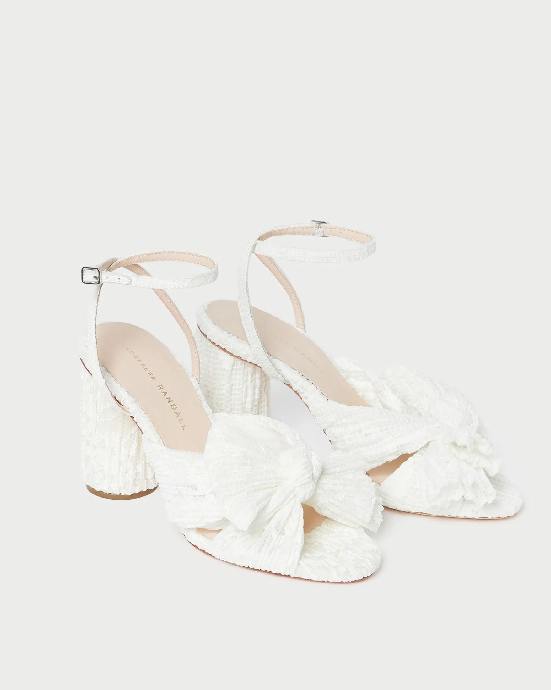Hot Camellia White Lace Bow Heel SOMETHING BLUE|FOR THE BRIDE