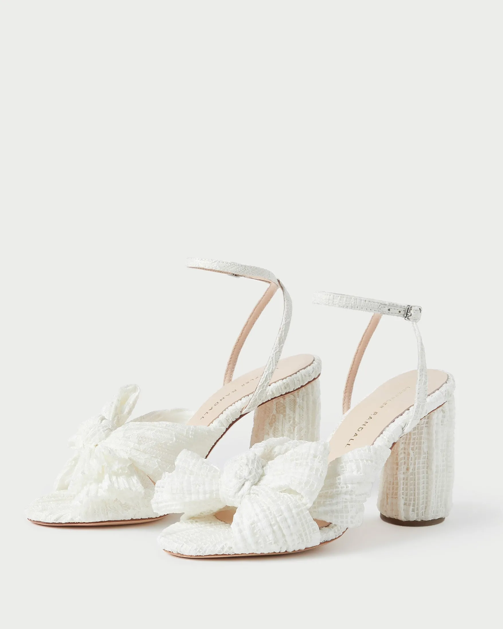 Hot Camellia White Lace Bow Heel SOMETHING BLUE|FOR THE BRIDE