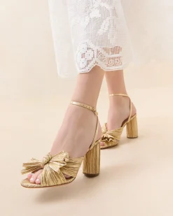 Discount Camellia Pleated Bow Heel SOMETHING BLUE|FOR THE BRIDE