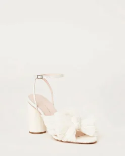 Discount Camellia Pleated Bow Heel SOMETHING BLUE|FOR THE BRIDE