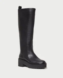 Carlee Black Tall Lug Boot Boots