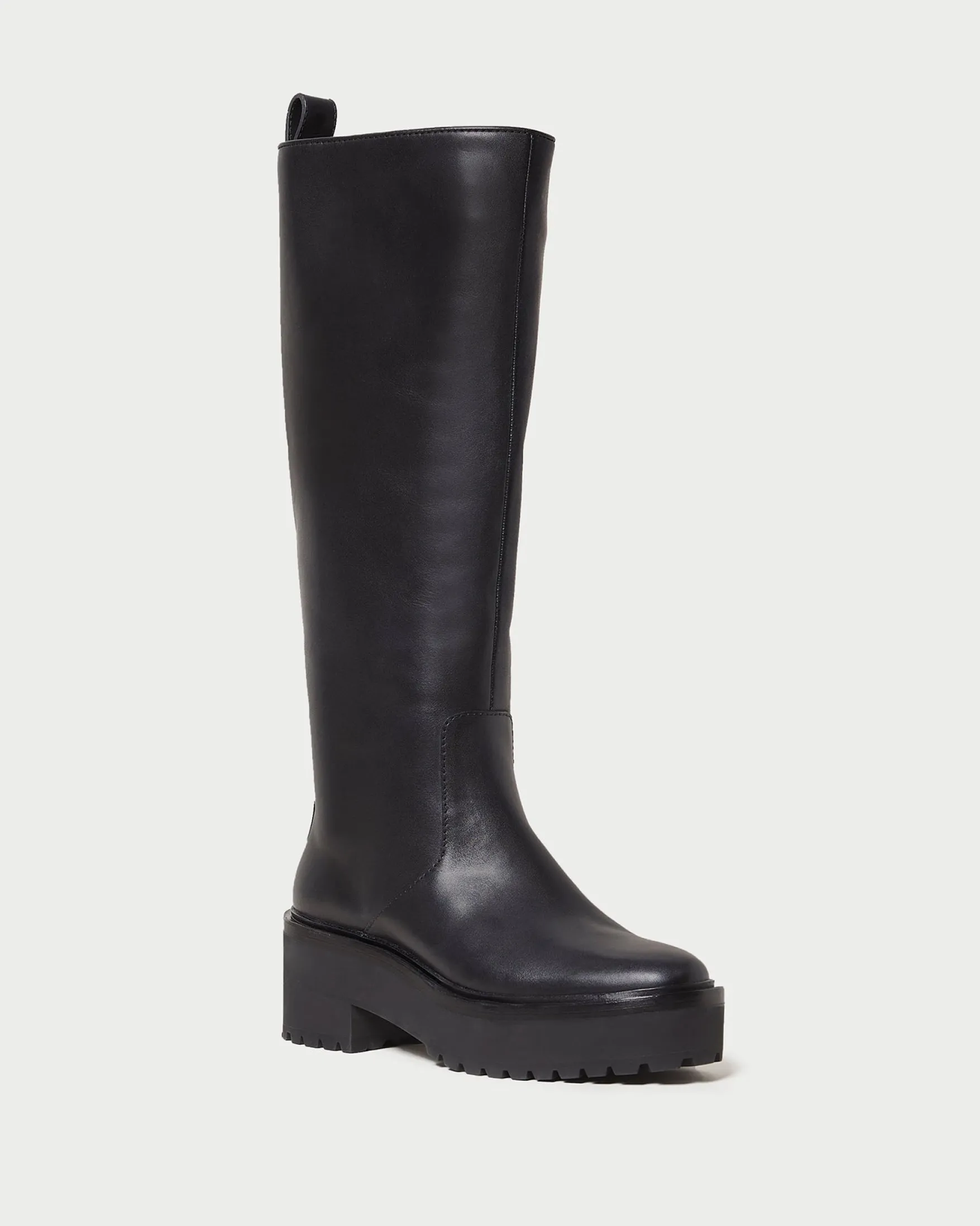 Carlee Black Tall Lug Boot Boots