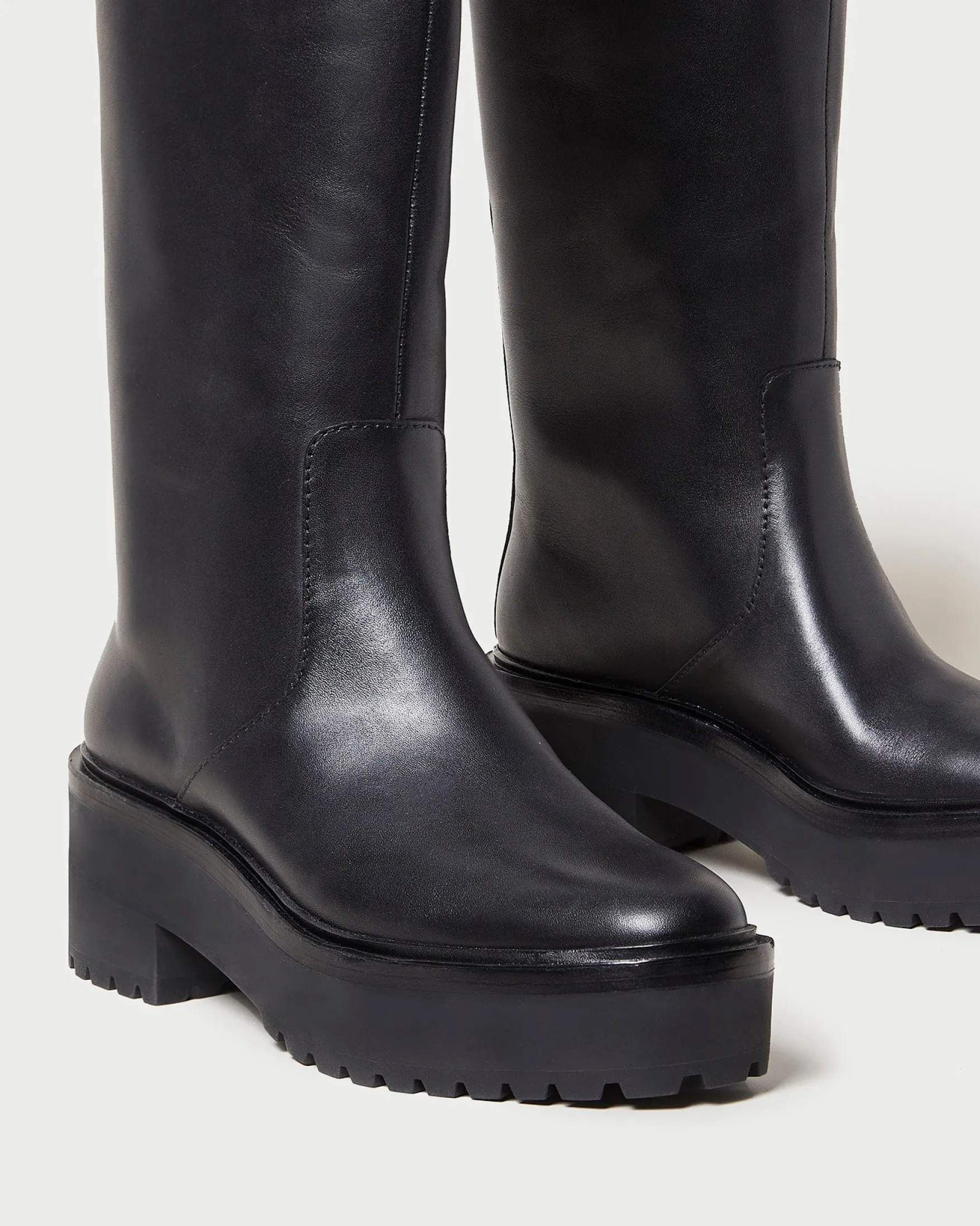 Carlee Black Tall Lug Boot Boots