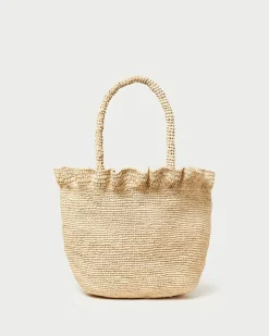 Sale Cyrus Natural Ruffled Woven Tote Event Essentials|Totes