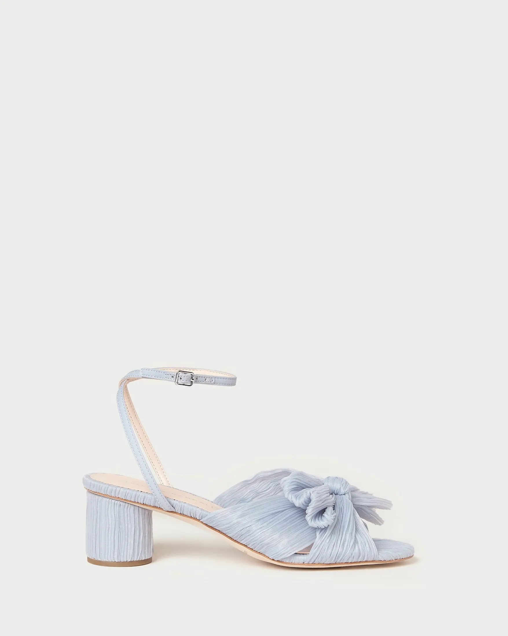 Online Dahlia Black Pleated Bow Heel Heeled Sandals