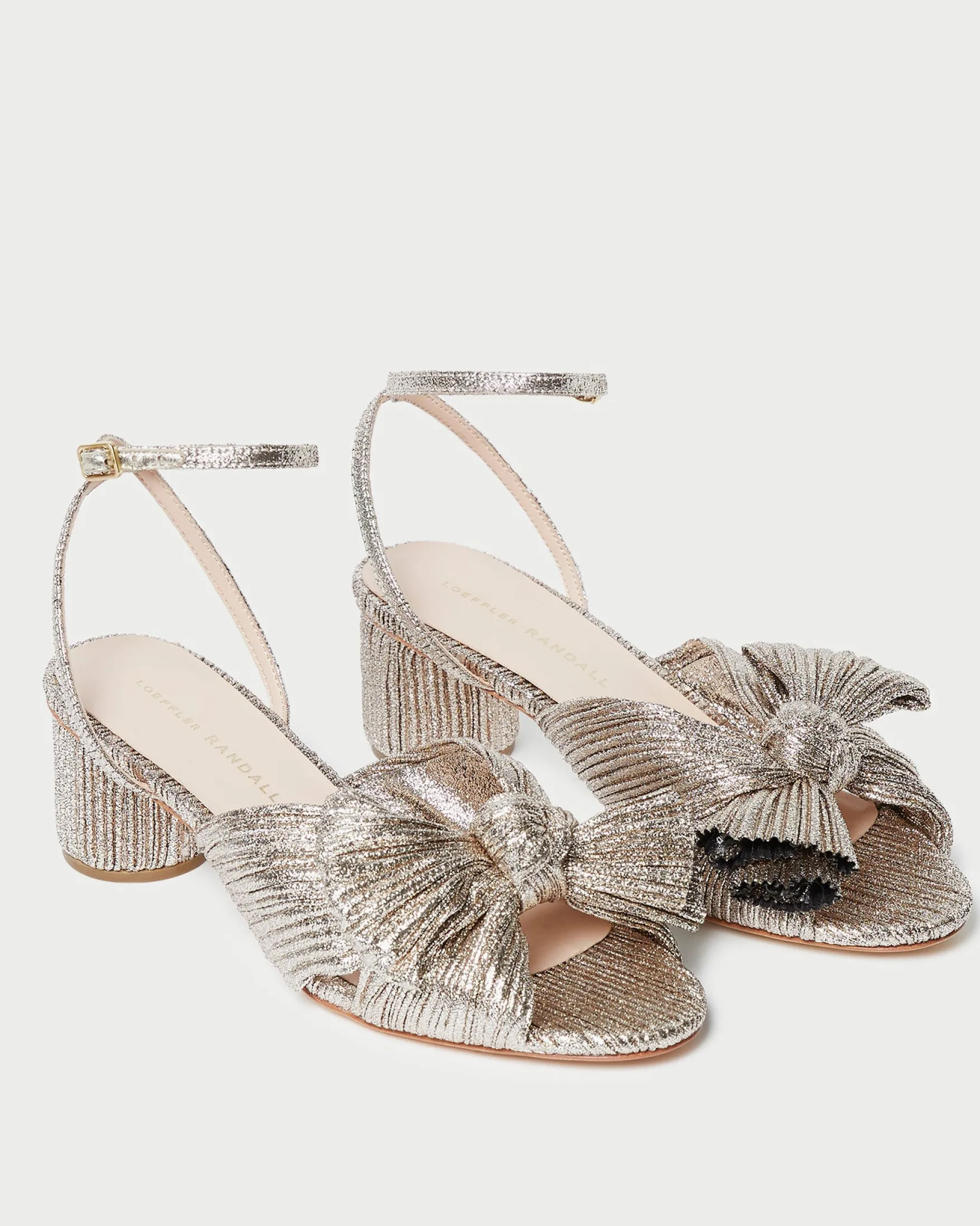 Online Dahlia Black Pleated Bow Heel Heeled Sandals