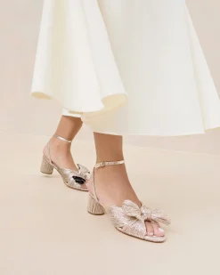 Dahlia Blue Floral Bow Heel SOMETHING BLUE|FOR THE BRIDE