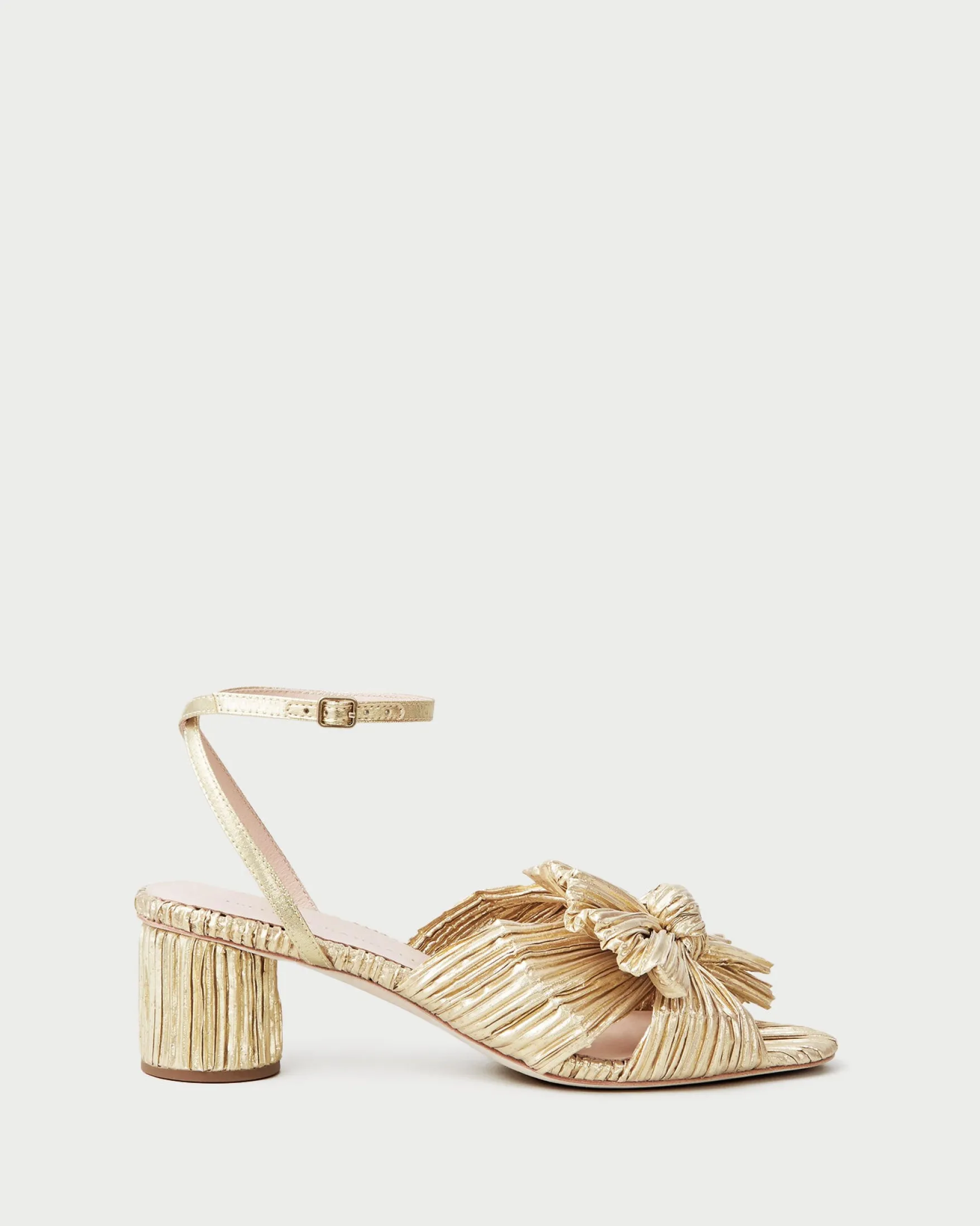Hot Dahlia Pleated Bow Heel FOR THE BRIDE|Heeled Sandals
