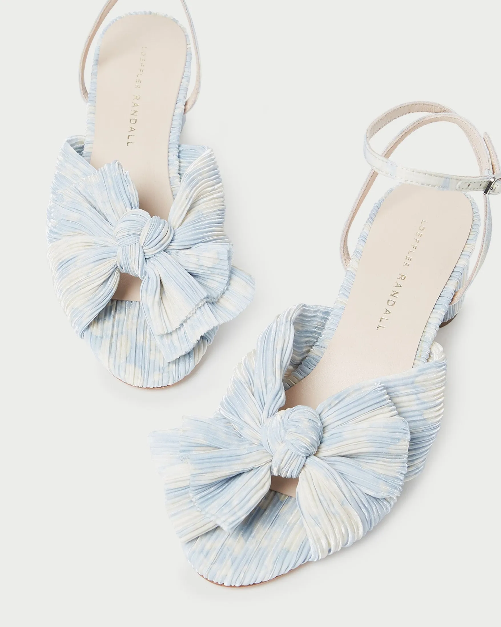Sale Dahlia Pearl Pleated Bow Heel SOMETHING BLUE|FOR THE BRIDE