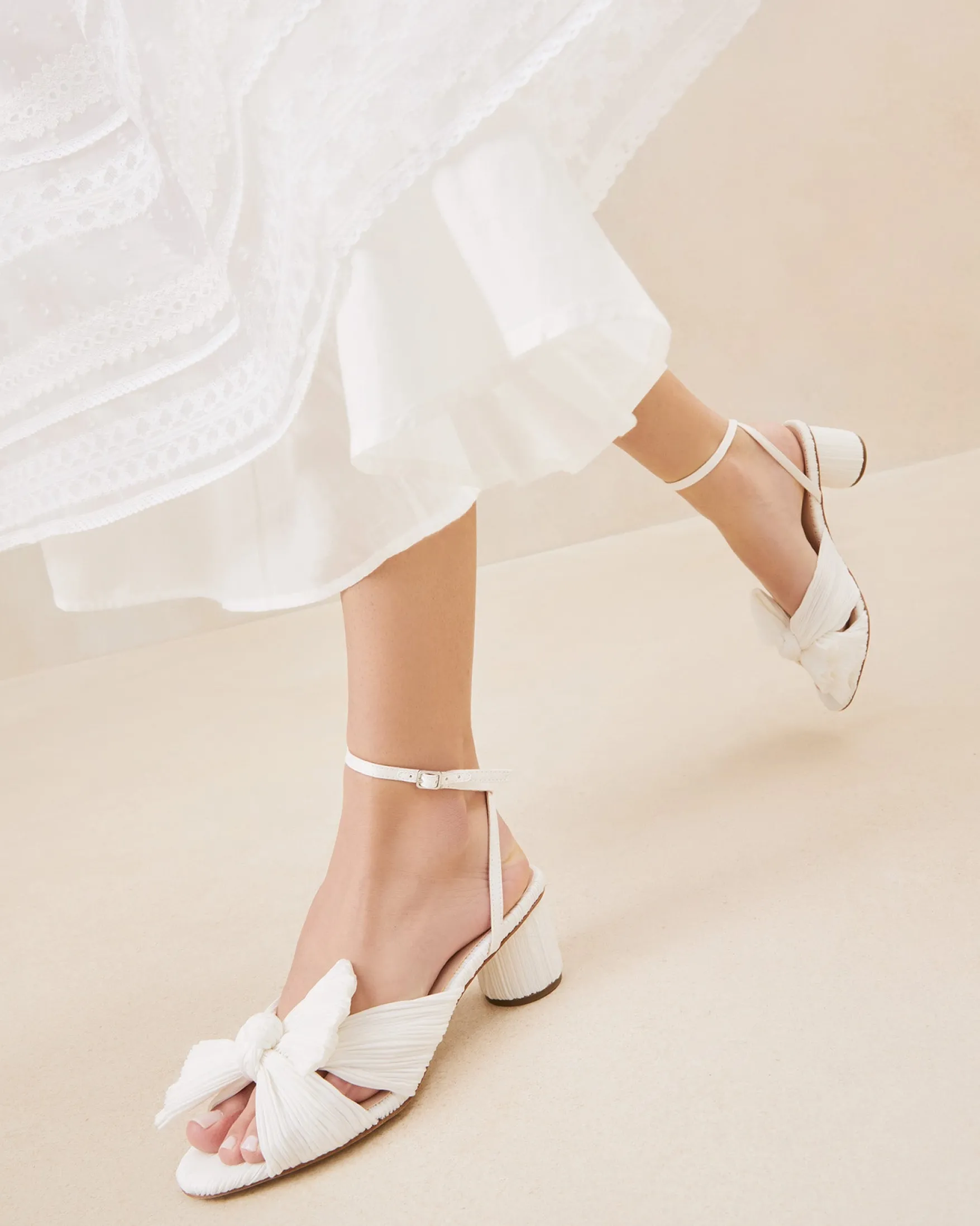 Sale Dahlia Pearl Pleated Bow Heel SOMETHING BLUE|FOR THE BRIDE