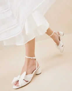 Sale Dahlia Pleated Bow Heel FOR THE BRIDE|Heeled Sandals