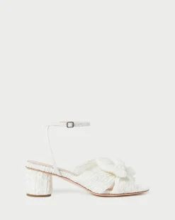 Discount Dahlia White Lace Bow Heel SOMETHING BLUE|FOR THE BRIDE
