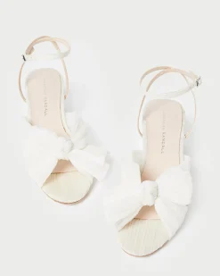 Discount Dahlia White Lace Bow Heel SOMETHING BLUE|FOR THE BRIDE