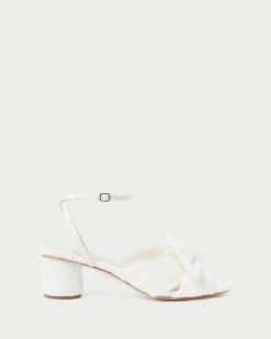 Discount Dahlia White Lace Bow Heel SOMETHING BLUE|FOR THE BRIDE