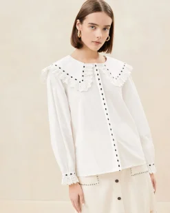 Discount Daisy Broderie Collared Blouse Casual Staples|Vacation Shop