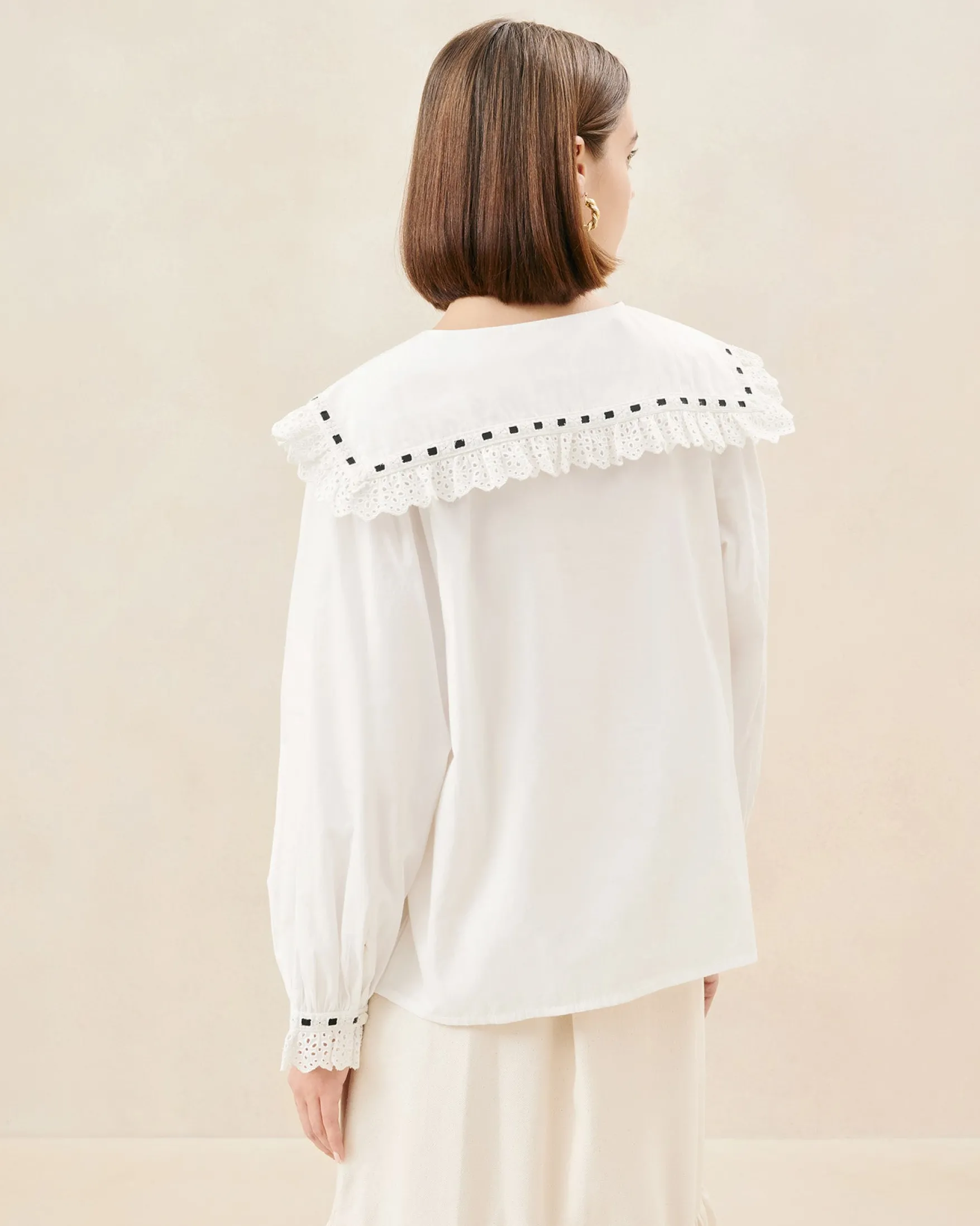Discount Daisy Broderie Collared Blouse Casual Staples|Vacation Shop