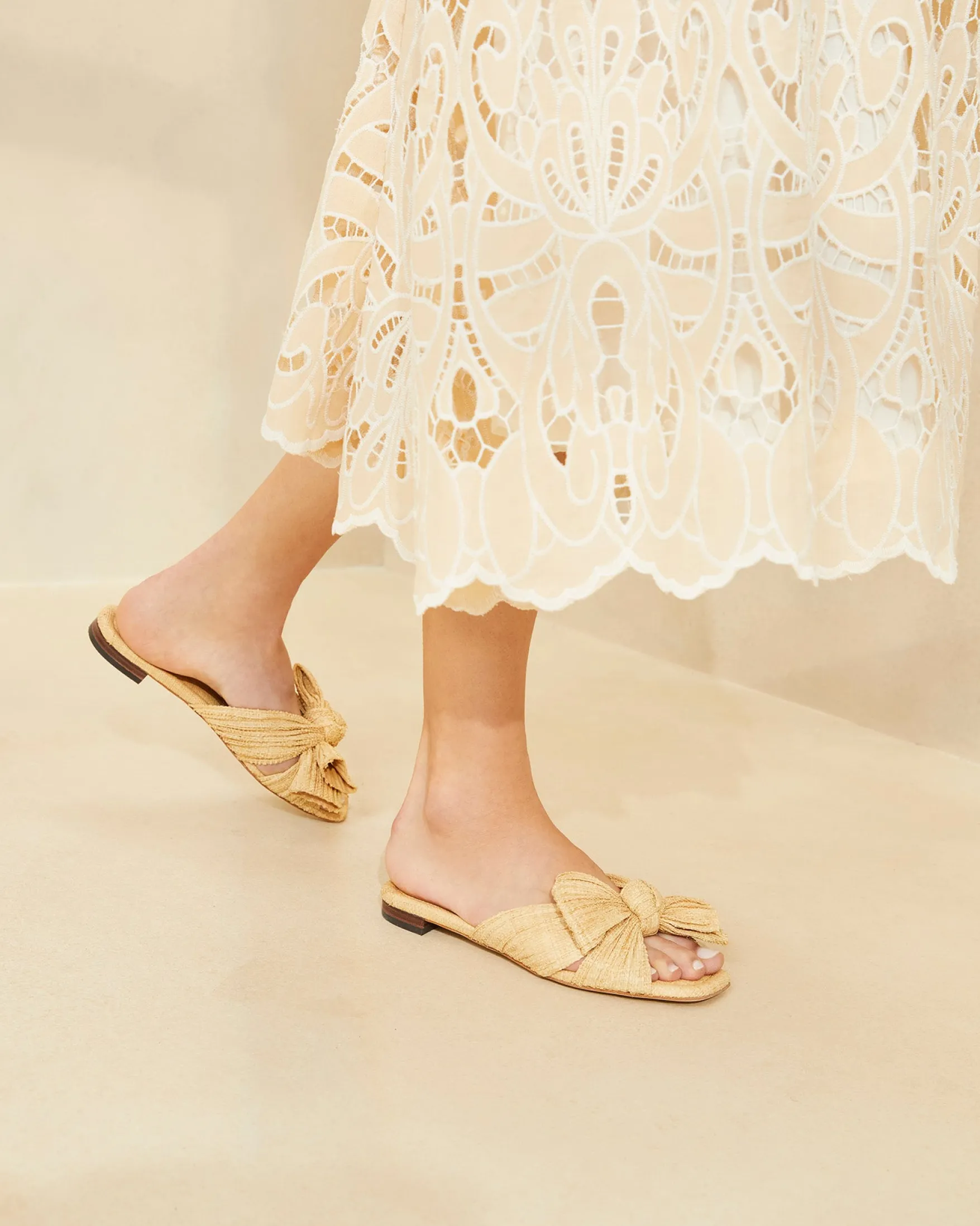 Outlet Daphne Bow Slide Flat Sandals