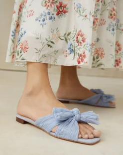 Outlet Daphne Bow Slide Flat Sandals