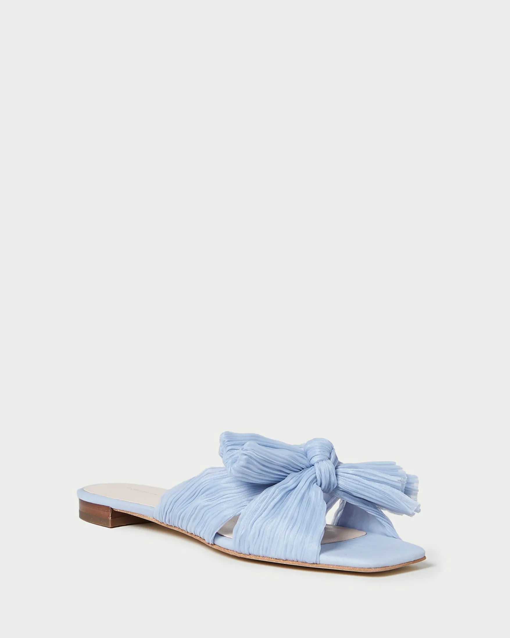 Outlet Daphne Pleated Bow Slide Flat Sandals