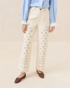 Best Demi Natural Embroidered Pant Casual Staples|Vacation Shop
