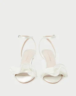 Sale Elena Pearl Pleated Ruffle Sandal FOR THE BRIDE|Heeled Sandals