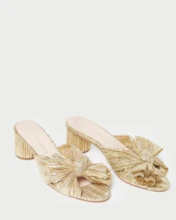 Clearance Emilia Pleated Bow Heel Heeled Sandals