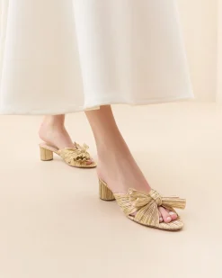 Clearance Emilia Pleated Bow Heel Heeled Sandals